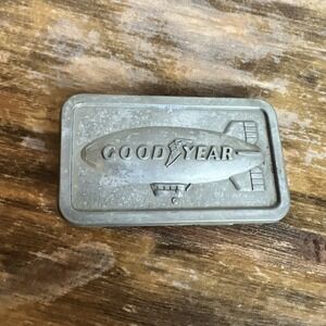 Vintage 1974 Goodyear Tire & Rubber Co Blimp Advertising Belt Buckle